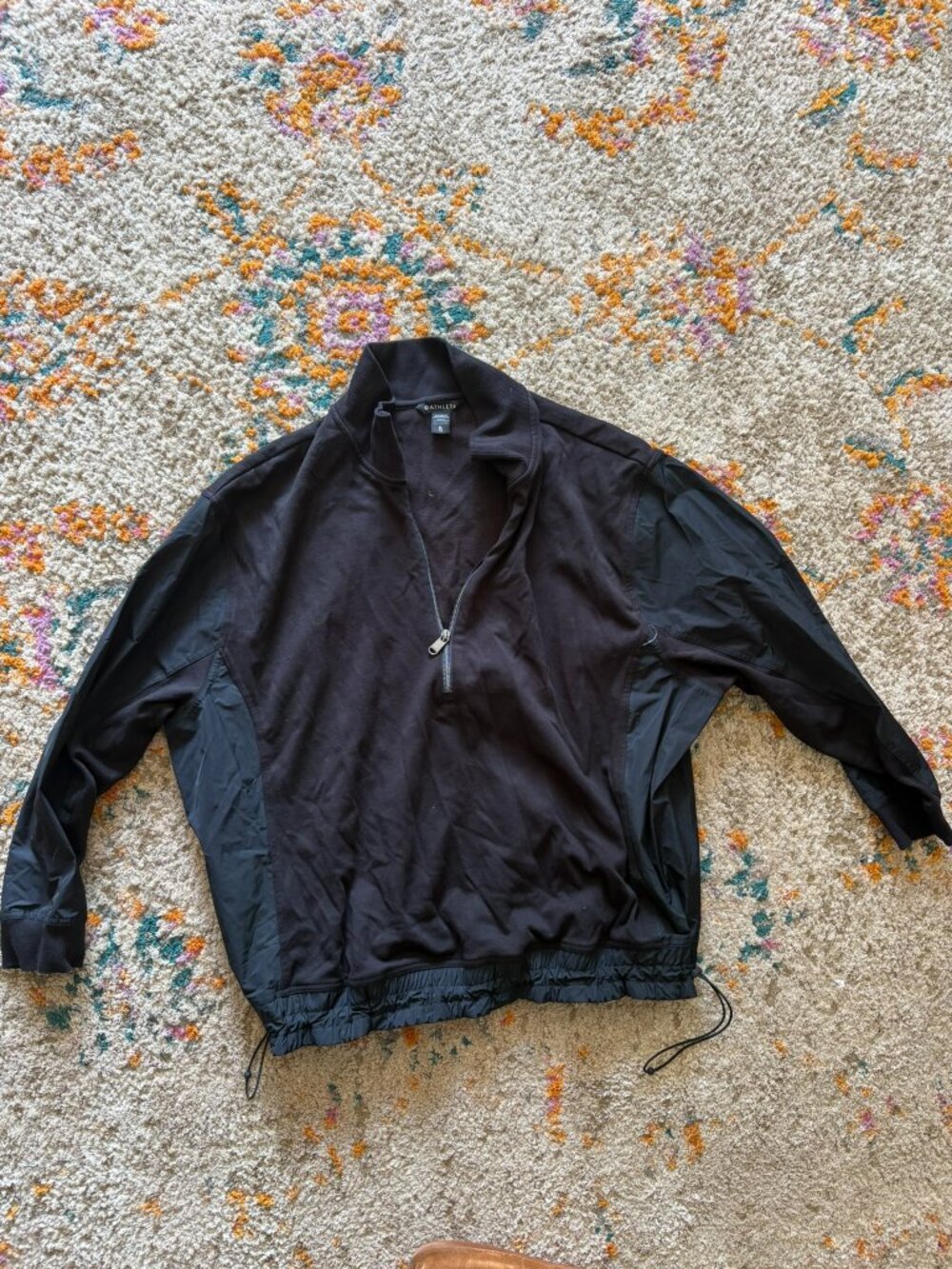 Athleta Cozy Karma Mixed Media 1/2 Zip Sweatshirt